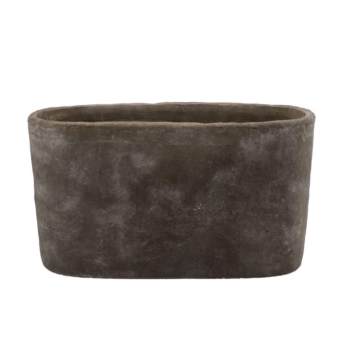<h4>Iron Stone Grey Oval Pot 44x16x25cm</h4>