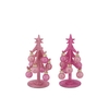 Sparkly Fuchsia/pink X-mas Tree Ass 7x15cm