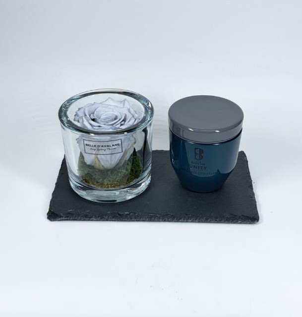 Geschenk met glas lgrijs