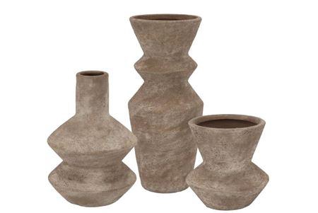 <h4>Lisboa Brown Vase Bubble S/3 11x11/11x16/10x24</h4>