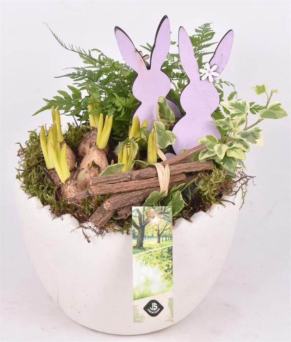 <h4>Cement schaal ei 18 cm creme</h4>