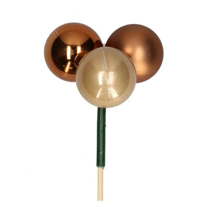 <h4>Kerst bijsteker 50cm Kerstbal trio 4cm mix</h4>