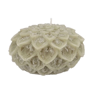 CANDLE DAHLIA PISTACHE 15X10CM