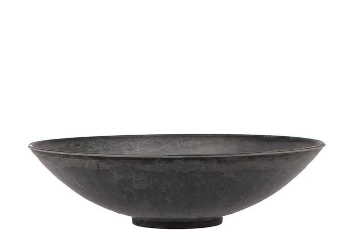 <h4>Melamine Grey Bowl Round 25x7cm</h4>