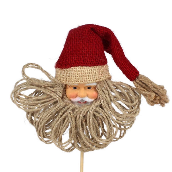 <h4>Bijsteker Kerstman hoofd 12x12cm+8cm stok</h4>