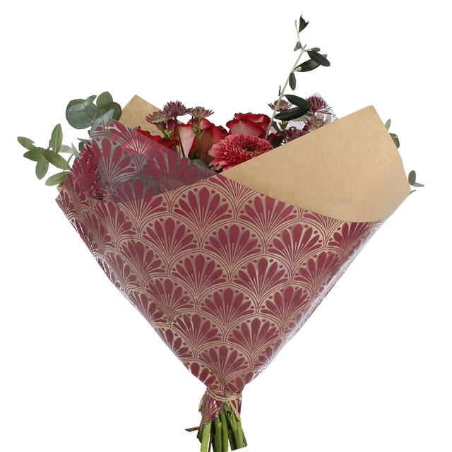<h4>Hoes 35x35cm Oblique OPP35/45g kraft Art Deco rood 250/doos</h4>