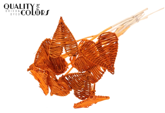 Lata Heart 8cm on stem Hat type Orange