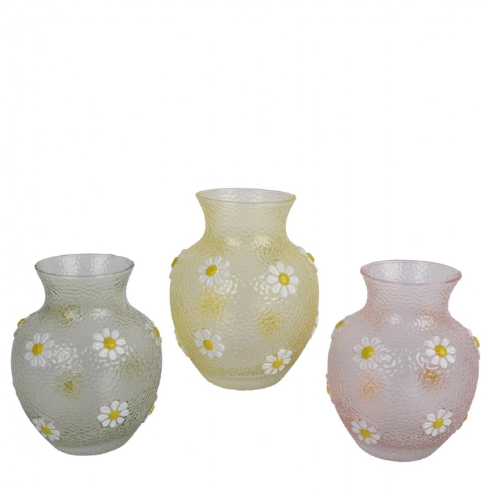 <h4>Glas Vaas Flowers d13*16cm</h4>
