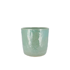 Iron Stone Aqua Green Pot 9x9x8cm Nm