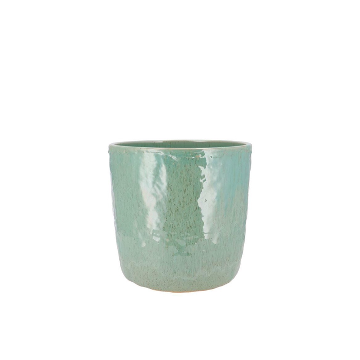 <h4>Iron Stone Aqua Green Pot 9x9x8cm</h4>