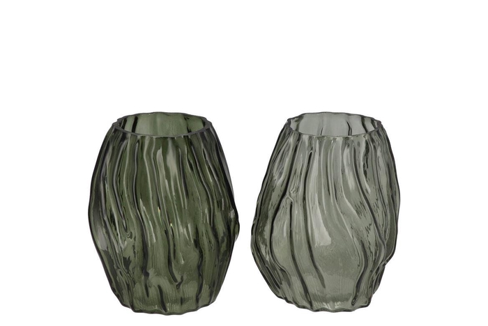 <h4>Marly Green Vase Structure Ass 13x13x16cm</h4>