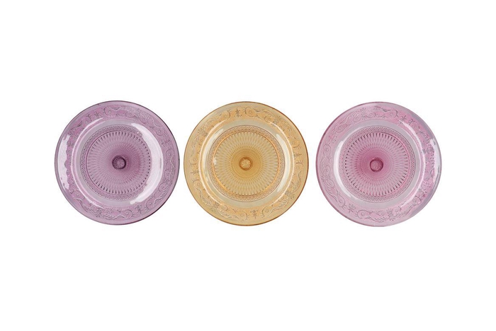 Dayah Pastel Mix Glass Plate 23x2cm Ass P/1 Nm