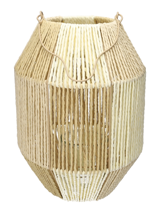 <h4>DF06-740488100 - Lantern Lucera d13.5/25xh34 white/natural</h4>