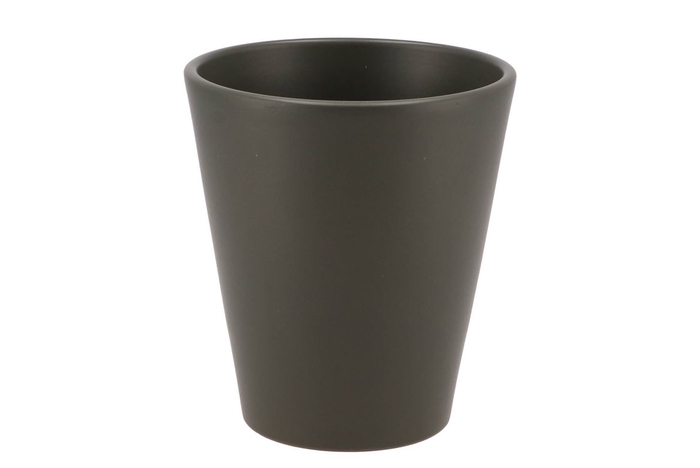 <h4>Ceramic Orchid Pot Dark Green 14x15cm</h4>