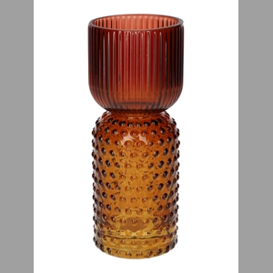 DF02-721000100 - Vase Themba lines d8xh20 red/amber