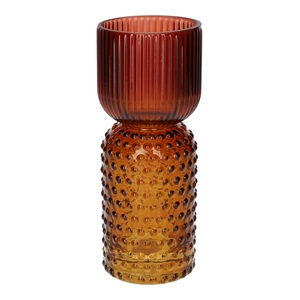 DF02-721000100 - Vase Themba lines d8xh20 red/amber