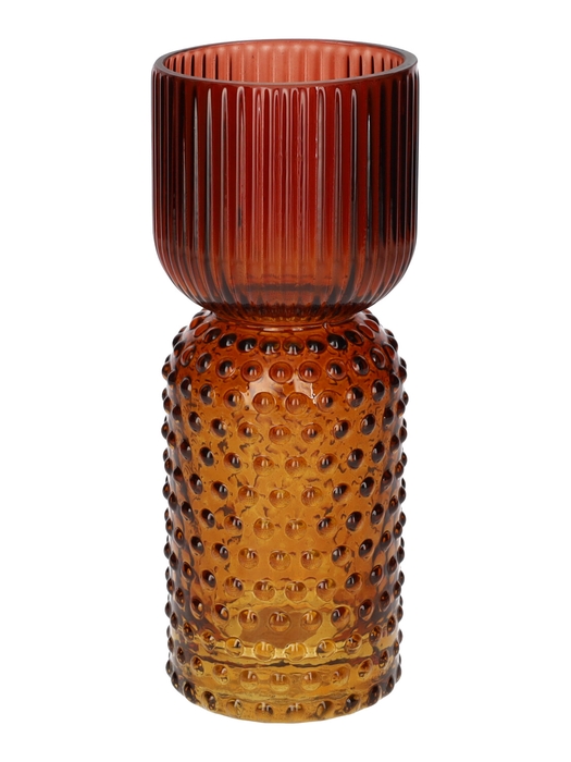 <h4>DF02-721000100 - Vase Themba lines d8xh20 red/amber</h4>