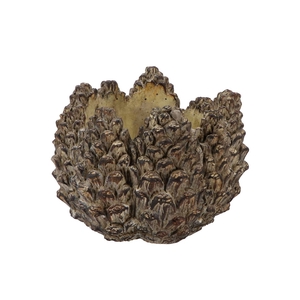 Concrete Natural Pinecone Pot Round Edge 19x19x13cm Nm