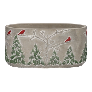 DF03-731200400 - Planter Red Bird 20.5x11.8x10 grey