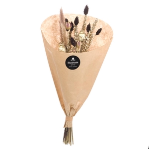 Dining bouquet Xmas brown/champagne gold mixed