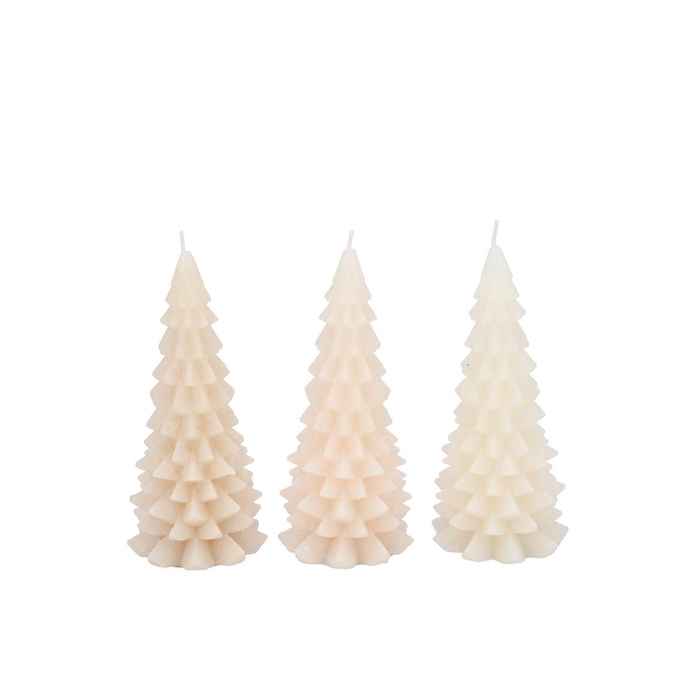 <h4>Candle Frosty X-mas Tree Cozy Sand Mix 6x12cm Ass</h4>