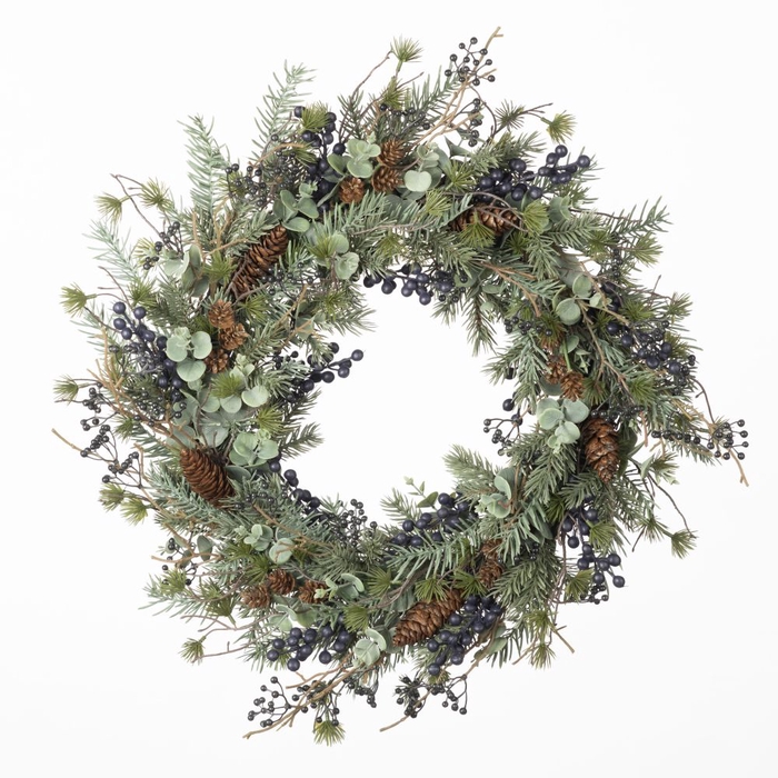 AF Wreath Berry/Eucalyp MixD60