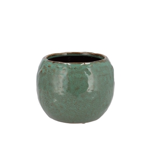 Iron Stone Green Ball Pot 16x16x12cm