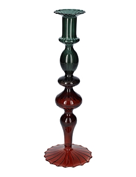 <h4>DF02-721060100 - Candle holder Aviance12 d5.5/9.2xh27.4 green/brown</h4>