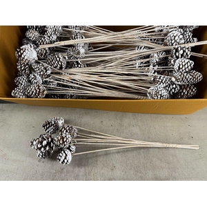 Stick Pine Cone White Tipped