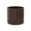 Stripes Black Gold Cylinder Pot 19x18cm Nm