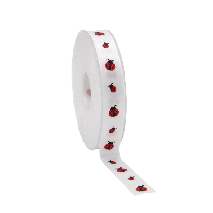 <h4>Ribbon Satin ladybug 15mm 25m</h4>