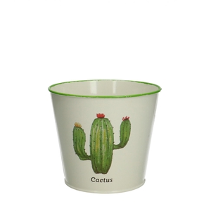 Zink Pot Cactus decor d12.5*11cm