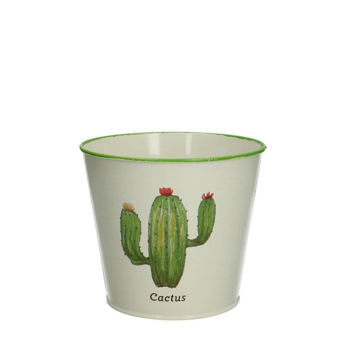 <h4>Zink Pot Cactus decor d12.5*11cm</h4>