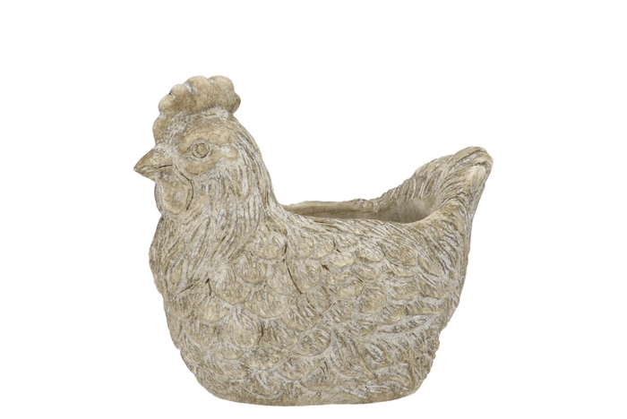 Concrete Farm Grey Chicken Planter 19x12x15cm Nm