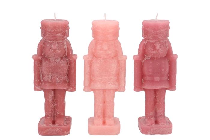 Frosty Nutcracker Sweets Pink Mix Candle 7x7x20cm