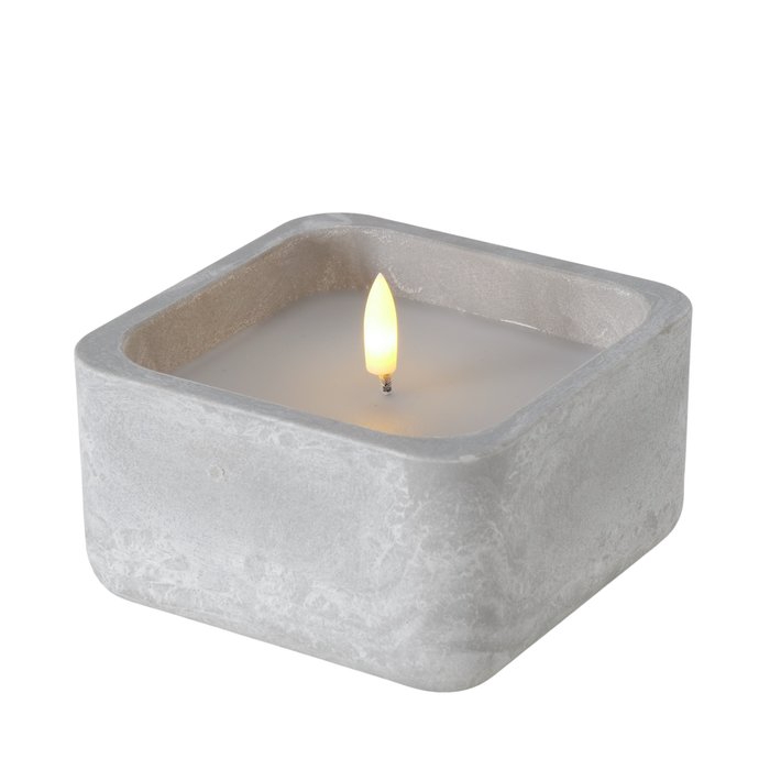 <h4>Candle pot Hayle, Square, H 8,5 cm, Grey , 4066076460793, 2054247</h4>