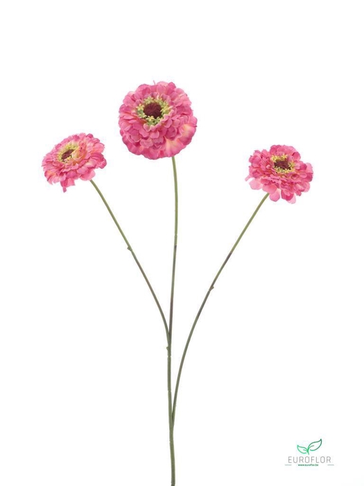 SILK FLOWERS - ZINNIA ELEGANS SPRAY OLD PINK 60CM