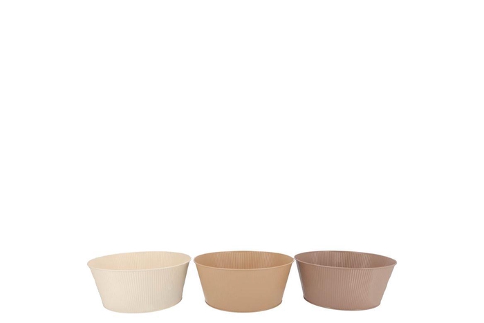 <h4>Zinc Natural Brown Mix Bowl Striped Ass 16x8x13cm</h4>