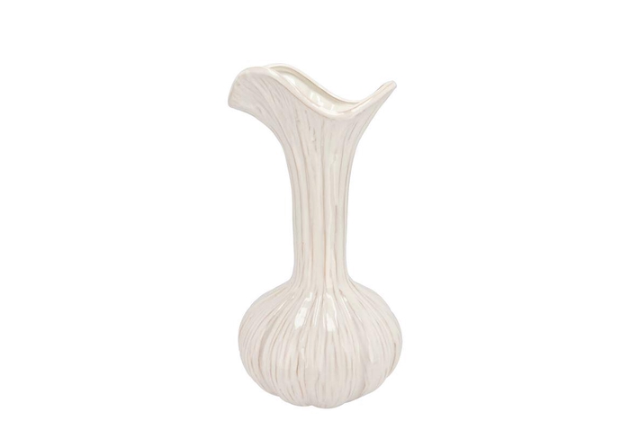 <h4>Mia White Vase Garlic 16x16x33cm Nm</h4>