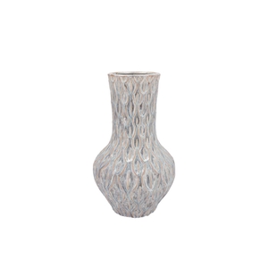 Inga Boa Grey Vase Neck Active Glaze 23x23x39cm