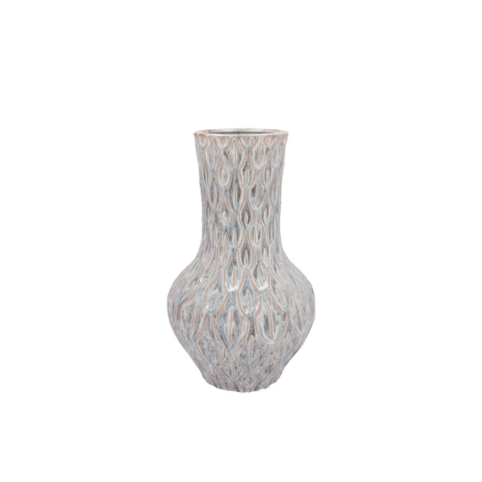 <h4>Inga Boa Grey Vase Neck Active Glaze 23x23x39cm</h4>