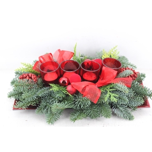 arr5 Kerst PL - Red rechth. plate 4wax