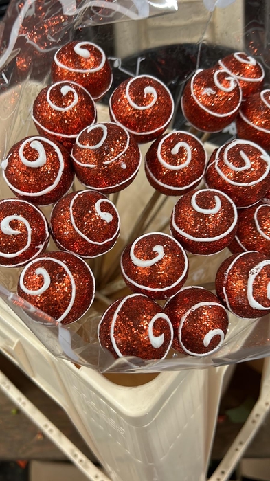 KERST OP STOK BAL ROOD WIT