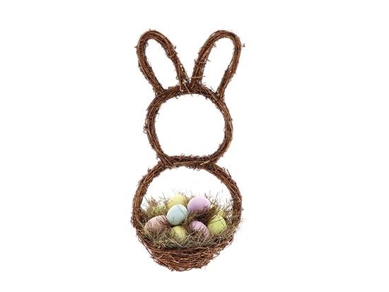 Basket Bunny Pastel Eggs L23W20H50