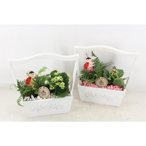 arr2 PL - Hout hengselkist wit - roze/wit