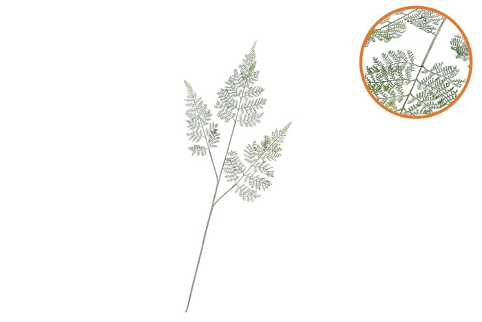 Silk Fern Forest Green Snowy 86cm