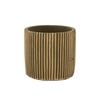 Stripes Green Gold Cylinder Pot 13x13cm Nm