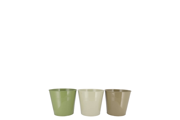 Zinc Summer Green Mix Bucket Basic Ass 12x10x8cm