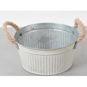 Metal planter XiXi d18.5 h9 - white