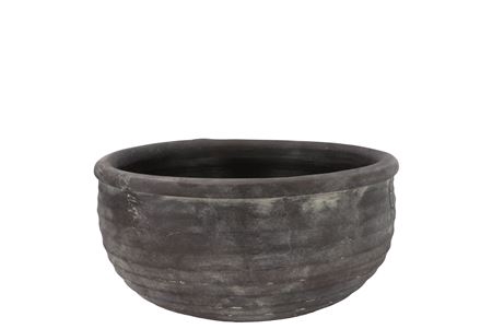 <h4>Gamla Grey Bowl Structure Stripe 25x25x15cm</h4>